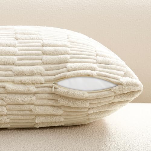 Kevin Textile 12x20 Inch Lumbar Pillow Cover 1 Pack Soft Plush Stripe - Image 3