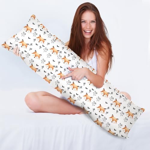 Baby Fox 20x54 Body Pillow Cover, Fox Gifts - Image 3