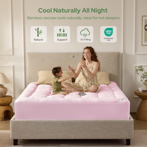 BEDLORE California King Mattress Topper, Thick Pillow Top Mattress Pad - Image 2