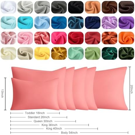 Standard Pillow Cases, 2 Pack, 20x26 in, Microfiber, Coral Pink - Image 6
