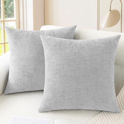 CaliTime Decorative Throw Pillow Covers 22 X 22 Inches Moonbeam Gray by CaliTime