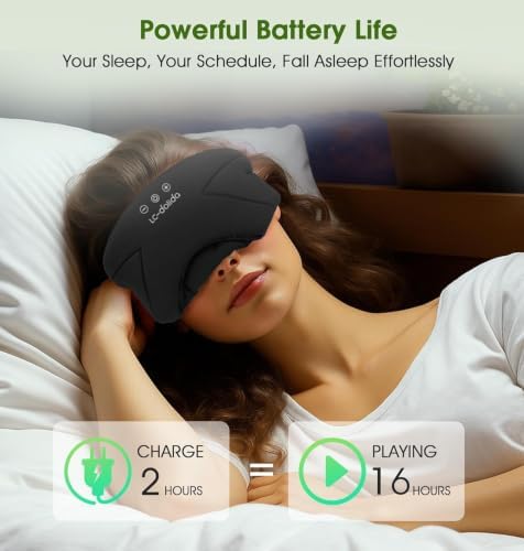 Sleep Mask with Headphones Bluetooth 5.4, LC-dolida Soft Bamboo Cotton Wireless - Image 5