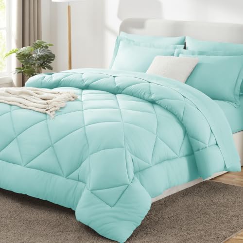 CozyLux King Comforter Set 102"x90" Spa Blue by CozyLux
