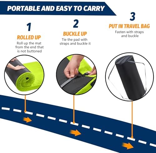 CYMULA Memory Foam Camping Mattress Pad, Sleeping Mat, Portable Roll Up Mattress - Image 5