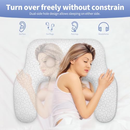 Dual-Hole Ear Piercing Pillow, 2 x 4 Cavities, Air-Layer Mesh - Image 3