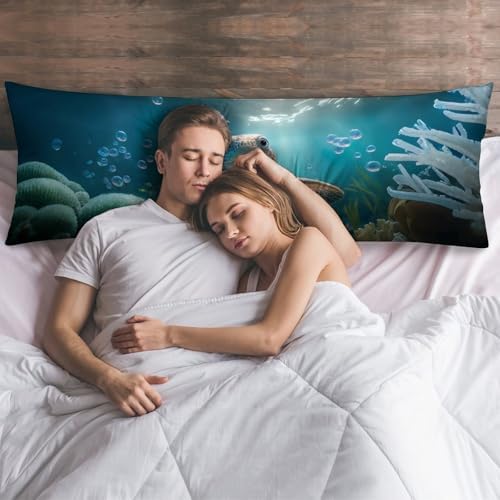 Sea Turtle Body Pillow Cover Coastal Beach Pillowcase - Image 6