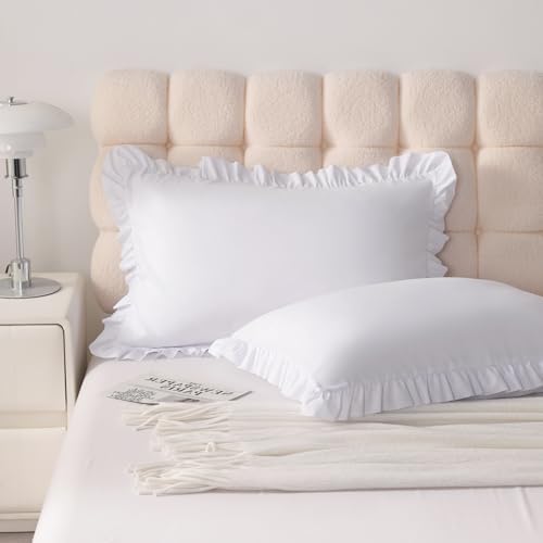 Ruffled Queen Pillow Shams, 2 Pack, 20x30 Inches - Image 2