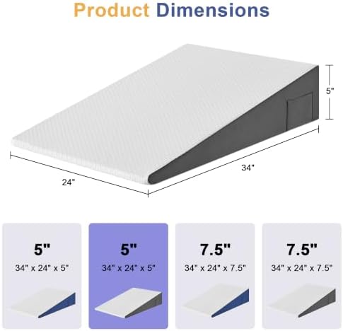 Yojoker 34" Extra-Long Wedge Pillow, Bed Incline Cushion - Image 2