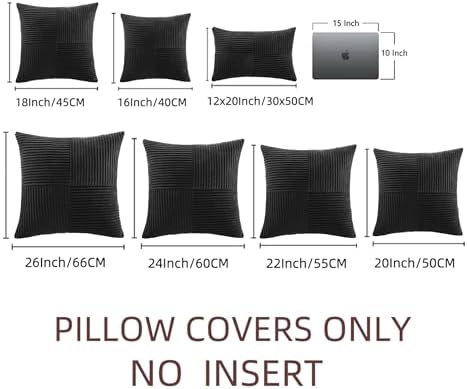 Fancy Homi 2 Packs Black Lumbar Decorative Throw Pillow Covers 12x20 Inch - Image 6