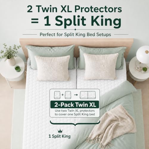 Ohgeni 100% Waterproof Mattress Protector, Twin XL-2 Pack, Fitted Sheet - Image 3
