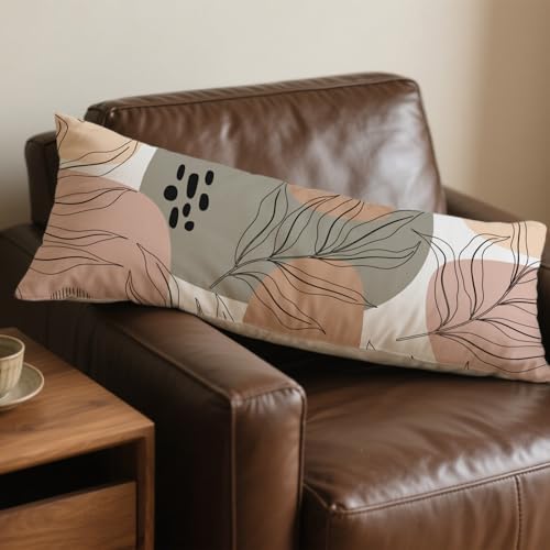 Tropical Leaf Neutral 20x54 Body Pillow Cover, Neutral Room Decor, Botanical - Image 7