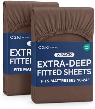 CGK Linens 2 Pack Extra Deep Twin Fitted Sheets by CGKUnlimited