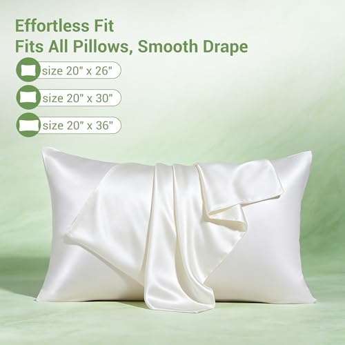 SheRest 100% Lyocell Tencel Pillowcase Cooling Silk-Like Soft Satin King Size - Image 7
