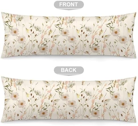 Sage Green Floral Body Pillow Cover Pillowcase - Image 3