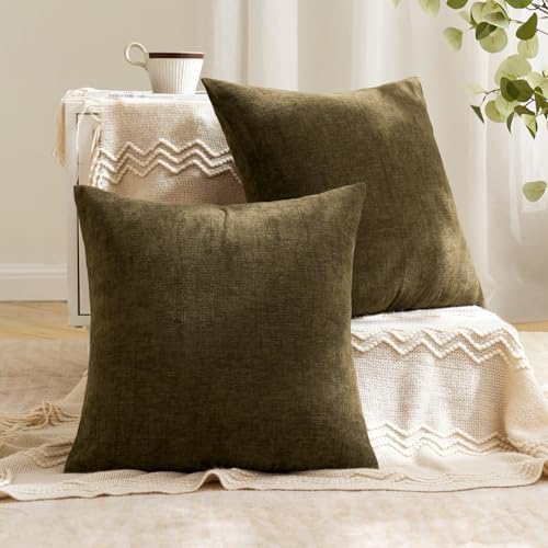 MIULEE Coffee Chenille Couch Throw Pillow Covers - Image 4
