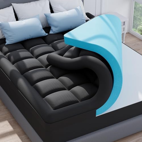 ELEMUSE 3 Inch Queen Dual Layer Memory Foam Mattress Topper by ELEMUSE