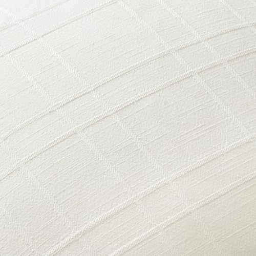 MIULEE Linen Plaid Pillow Covers Decorative 18x18 Cream White - Image 2