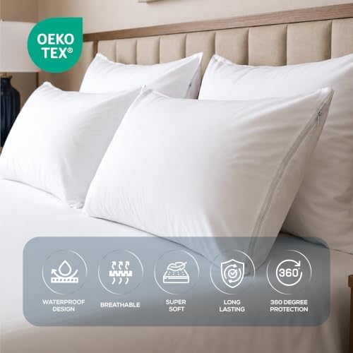 40-Pack Hotel & Commercial Queen Size Waterproof Pillow Protectors - Image 3