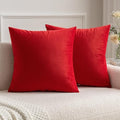 MIULEE Velvet Throw Pillow Covers 22x22 Inch Pack of 2 Bright Red by MIULEE