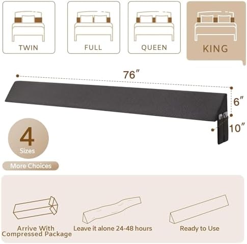 Bedluxe King Bed Wedge Pillow for Headboard, Fill The Gap - Image 3