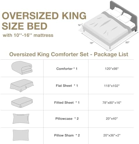 HYMOKEGE White Oversized King Comforter Set Seersucker 7 Pieces, All Season - Image 5