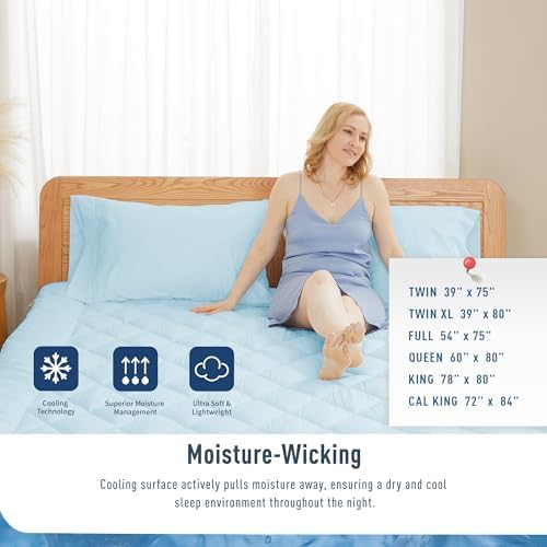 King Mattress Pad Cooling & Breathable -Fitted Deep Pocket 18-22 Inches - Image 3