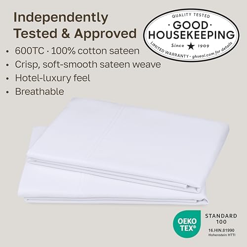 CALIFORNIA DESIGN DEN Luxuriously Soft Hotel Quality 600 Thread Count, 100% - Image 2