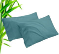 Teal Pillow Cases Standard Size 2 Pack, Bamboo Rayon Cooling Pillowcases by TELUS
