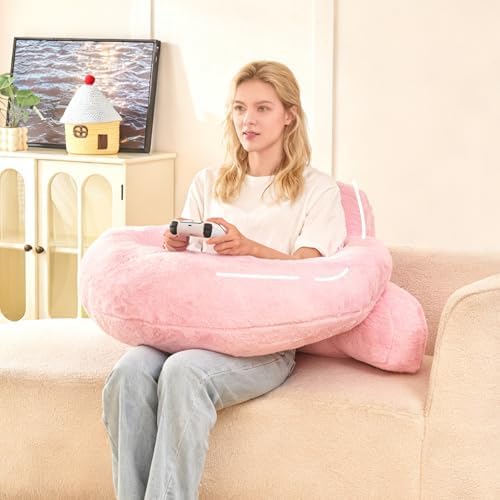 19" Reading Pillow for Bed, U Shaped Arm & Elbow Support by PAJEO