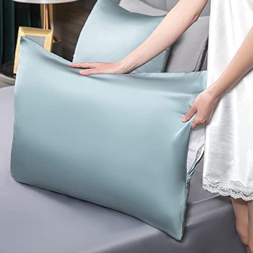 2 Pcs Mulberry Silk Pillowcase for Hair and Skin, Cooling Silk Pillow Case - Image 6