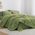 Love's cabin Twin Comforter Set Olive Green, 5 Pieces Twin Bed in a Bag by Lovescabin