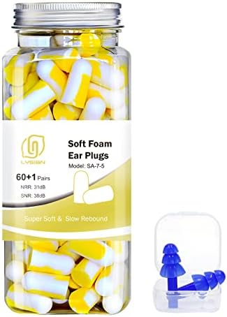 LYSIAN Soft Foam Ear Plugs for Sleeping, 60 Pairs, 38dB SNR by LYSIAN