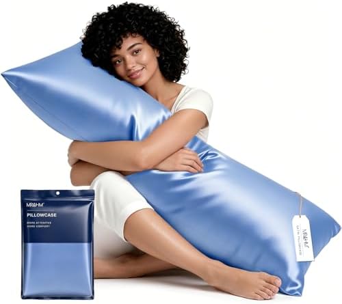 MR&HM Satin Body Pillow case, Sky Blue by MRHM