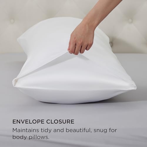 Bedsure Body Pillow Pillowcase, Similar to Silk Pillow Case, Pure White - Image 5