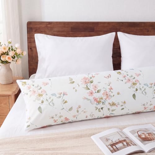 Bedorm 20 x 54 Body Pillow Cover Cotton Floral Body Pillow Case 1 Pcs, Soft & - Image 3