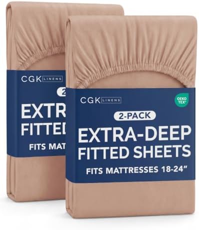 CGK Linens 2 Pack Extra Deep Full Fitted Sheets by CGKUnlimited