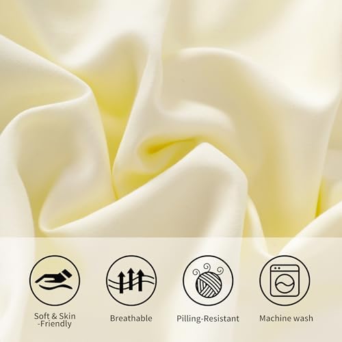 Standard Pillow Cases, 2 Pack, 20x26 in, Microfiber, Cream Yellow - Image 5