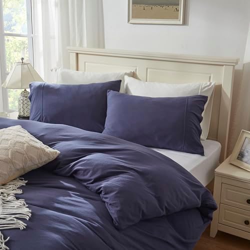 H HOUSEHOLD 100% Jersey Knit Cotton King Size Pillowcases Set of 2, Super Soft - Image 2