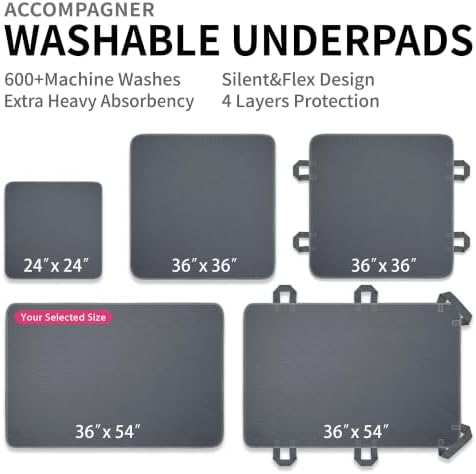 Accompagner Incontinence Bed Pads Washable Waterproof, Ultra-Absorbent Reusable - Image 4