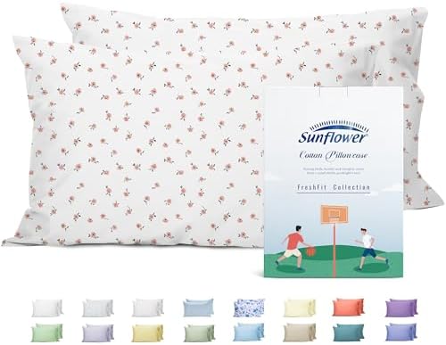 Sunflower Queen Pillowcases Set of 2, 100% Cotton Pillow Cases by SunflowerHometexUS