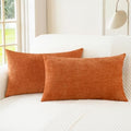 CaliTime Fall Decorative Throw Pillow Covers 26 X 16 Inches Burnt Orange by CaliTime