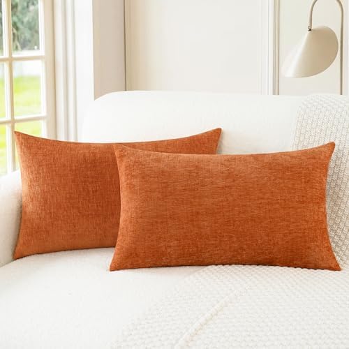 CaliTime Fall Decorative Throw Pillow Covers 26 X 16 Inches Burnt Orange by CaliTime