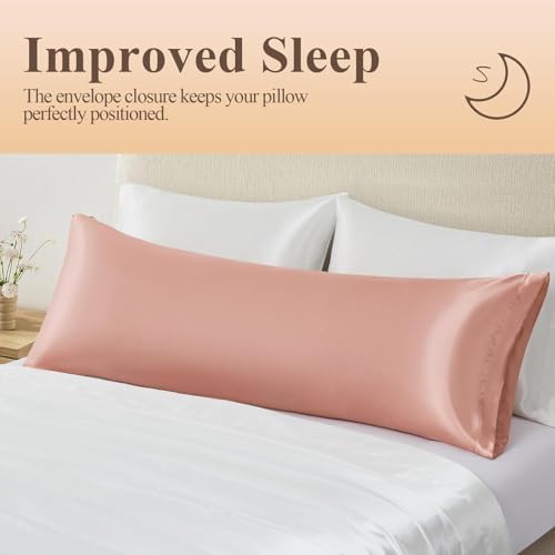 Silk Like Satin Body Pillowcase, Champagne Gold, 1 Pack, 20x54 Inches - Image 5