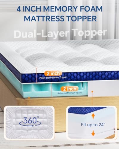 BEDELITE Dual Layer Queen Size Memory Foam Mattress Topper - Image 5