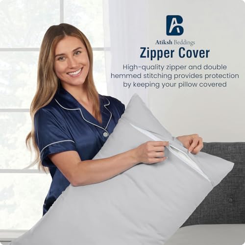 Body Pillow case with Zipper Closure 100% Egyptian Cotton 500 Thread Count Pack - Image 5