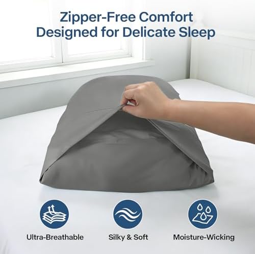 Luxury Cooling Pillowcases Standard Size 2 Pack, Q-Max>0.4 Cool Touch - Image 6