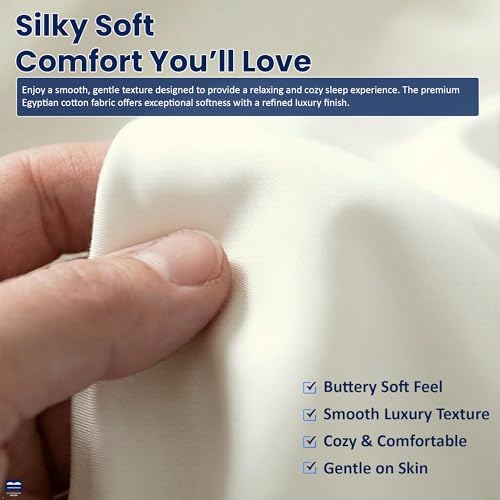 Cottingon 4 Piece RV King Sheets Fits 15" Deep, Egyptian Cotton - Image 4