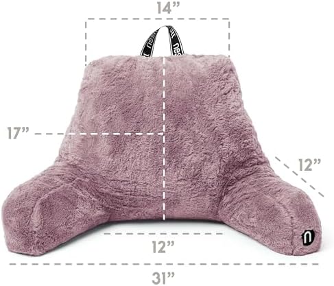 Nestl Fur Reading Pillow with Laptop Lap Desk, Stylish Back Pillow - Image 3
