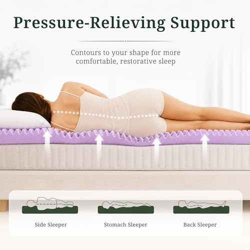 4 Inch Egg Crate Memory Foam Mattress Topper King, Pressure Relief - Image 2