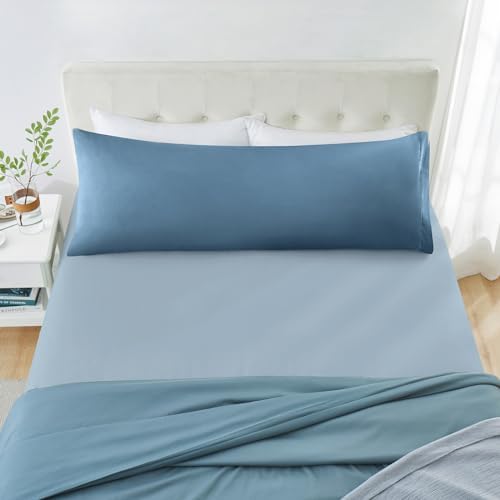 MILVOWOC Brushed Microfiber Body Pillowcases, Slate Blue, 20x48 Inch - Image 5